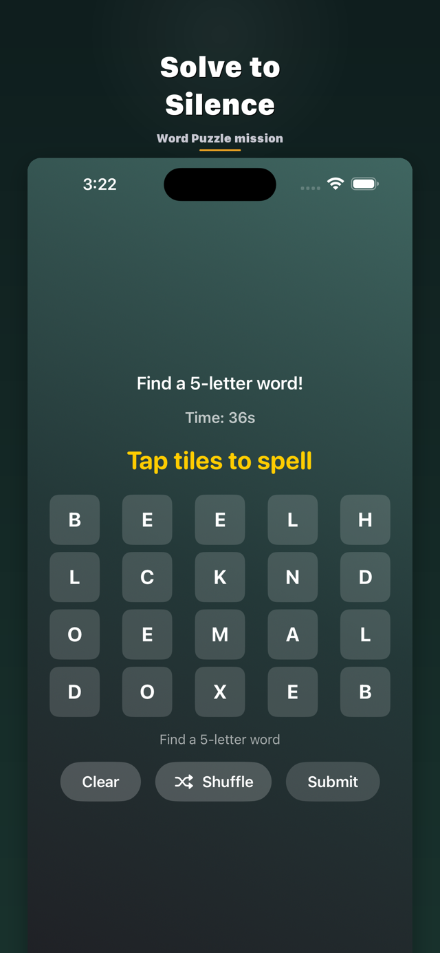 Alarmu alarm setup screen